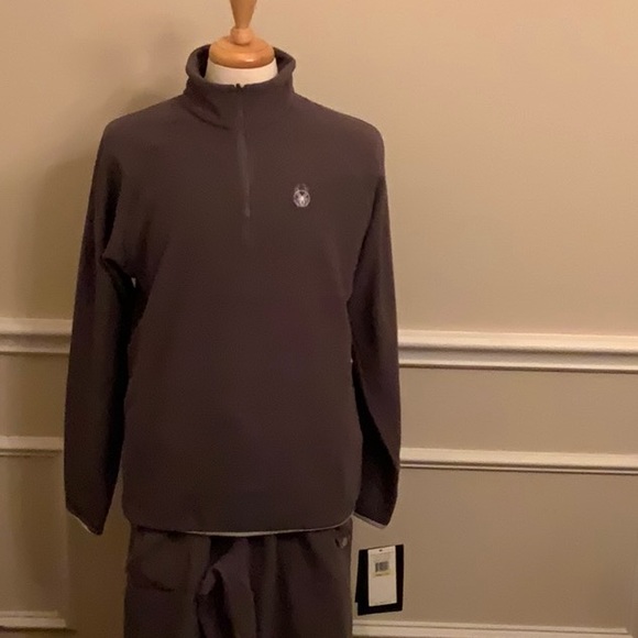 Spyder Fleece Set: Upshot 1/2 Zip Top & Aftermath Fleece Pant - ArmorGrey - Picture 16 of 16